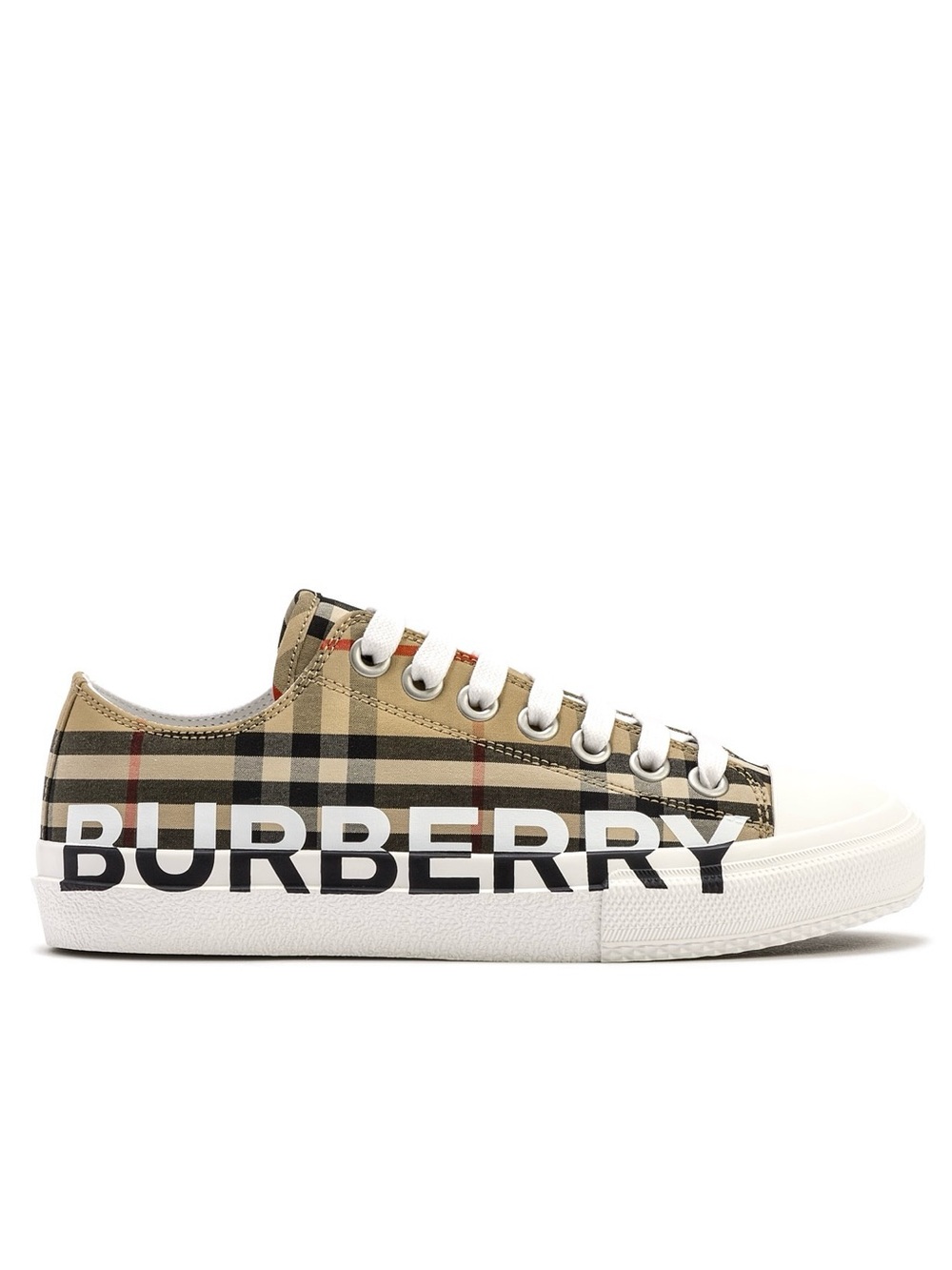 BURBERRY Vintage Check Logo Low Top Platform Sneakers Archive Beige 38 MSRP $655